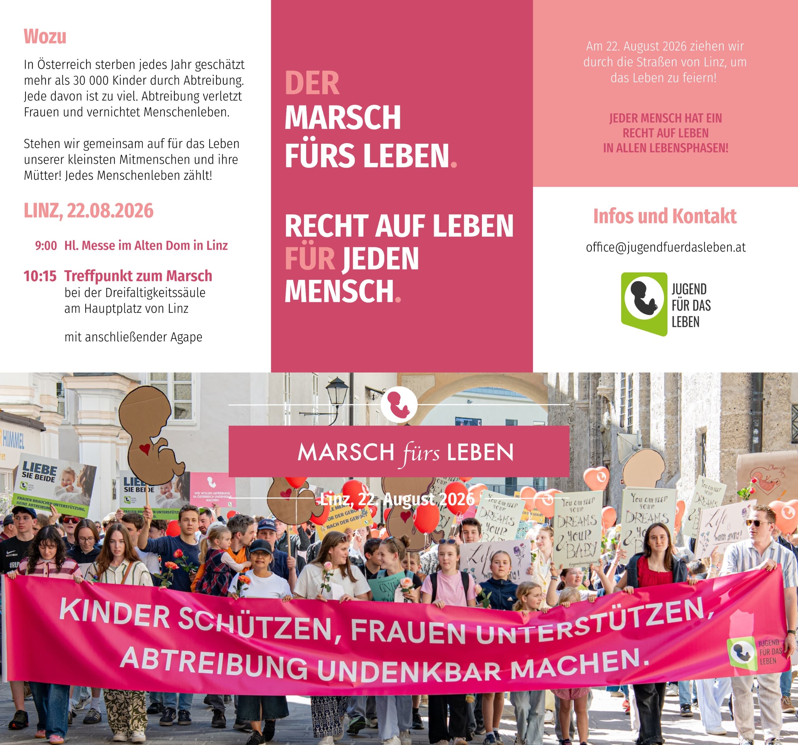 Flyer: Recht auf Leben für jeden Menschen